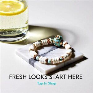 Petite Soft Bangle Bracelet! Indonesian Resin + Amazonite! Romantic! Feminine!